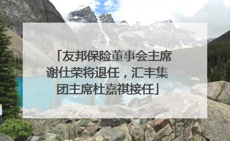 友邦保险董事会主席谢仕荣将退任，汇丰集团主席杜嘉祺接任