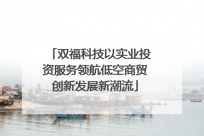双福科技以实业投资服务领航低空商贸创新发展新潮流