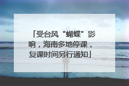 受台风“蝴蝶”影响，海南多地停课，复课时间另行通知