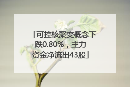 可控核聚变概念下跌0.80%，主力资金净流出43股