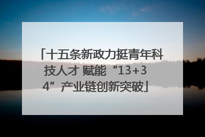 十五条新政力挺青年科技人才 赋能“13+34”产业链创新突破