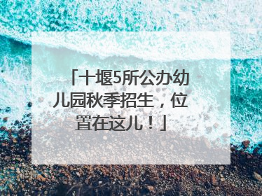 十堰5所公办幼儿园秋季招生，位置在这儿！