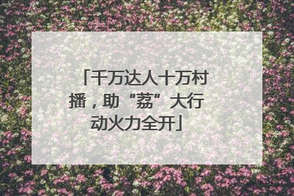 千万达人十万村播，助“荔”大行动火力全开