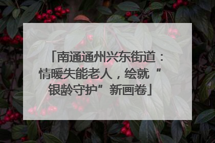 南通通州兴东街道：情暖失能老人，绘就“银龄守护”新画卷