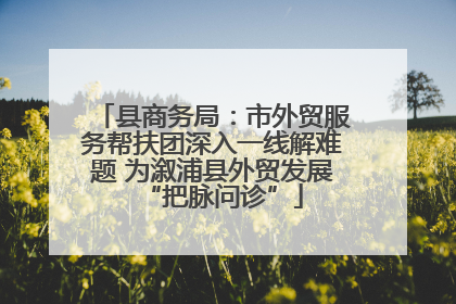 县商务局：市外贸服务帮扶团深入一线解难题 为溆浦县外贸发展“把脉问诊”