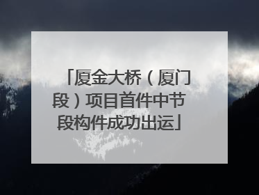 厦金大桥（厦门段）项目首件中节段构件成功出运