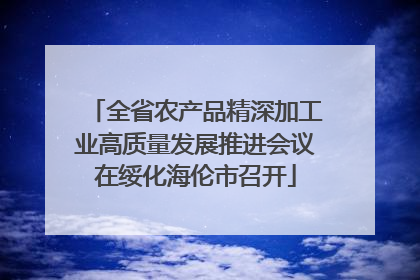 全省农产品精深加工业高质量发展推进会议在绥化海伦市召开
