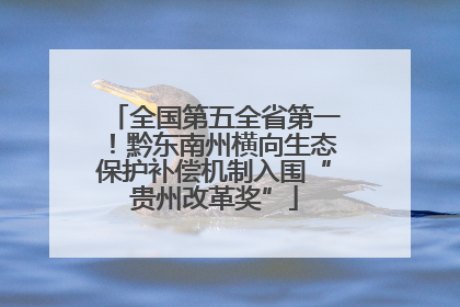 全国第五全省第一！黔东南州横向生态保护补偿机制入围“贵州改革奖”