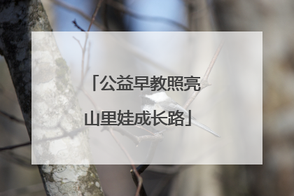公益早教照亮山里娃成长路