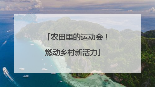 农田里的运动会！燃动乡村新活力