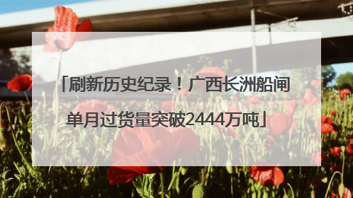刷新历史纪录！广西长洲船闸单月过货量突破2444万吨