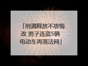 刑满释放不思悔改 男子连盗5辆电动车再落法网
