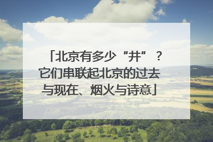 北京有多少“井”？它们串联起北京的过去与现在、烟火与诗意