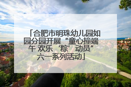 合肥市明珠幼儿园如园分园开展“童心撞端午 欢乐‘粽’动员”六一系列活动