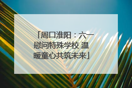 周口淮阳：六一慰问特殊学校 温暖童心共筑未来