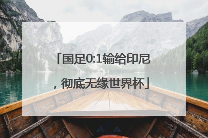 国足0:1输给印尼，彻底无缘世界杯