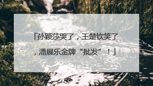孙颖莎哭了，王楚钦笑了，潘展乐金牌“批发”！