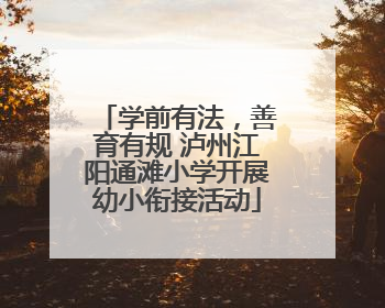 学前有法，善育有规 泸州江阳通滩小学开展幼小衔接活动