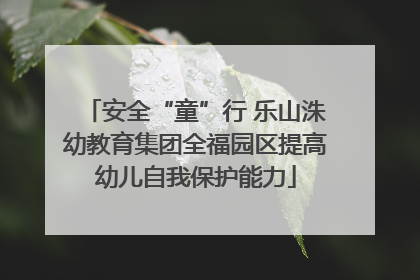 安全“童”行 乐山洙幼教育集团全福园区提高幼儿自我保护能力