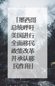 墨西哥总统呼吁美国进行全面移民政策改革并承认移民作用