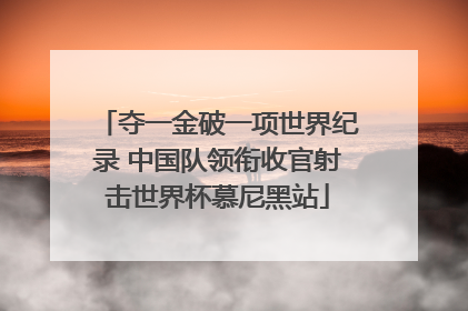 夺一金破一项世界纪录 中国队领衔收官射击世界杯慕尼黑站