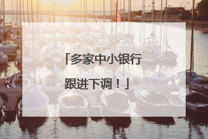 多家中小银行跟进下调！