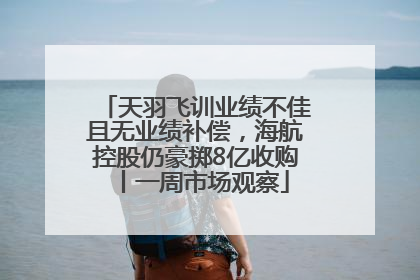 天羽飞训业绩不佳且无业绩补偿，海航控股仍豪掷8亿收购丨一周市场观察