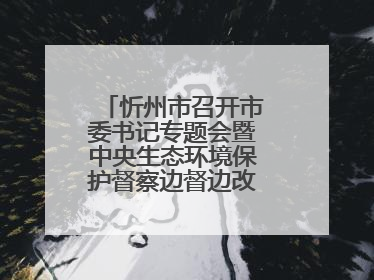 忻州市召开市委书记专题会暨中央生态环境保护督察边督边改工作推进会
