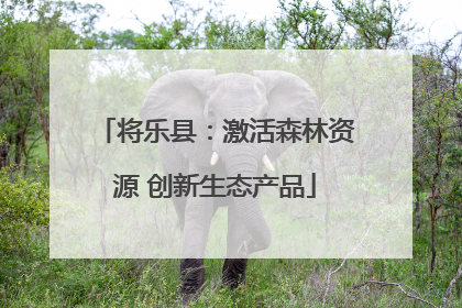 将乐县：激活森林资源 创新生态产品