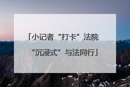 小记者“打卡”法院 “沉浸式”与法同行