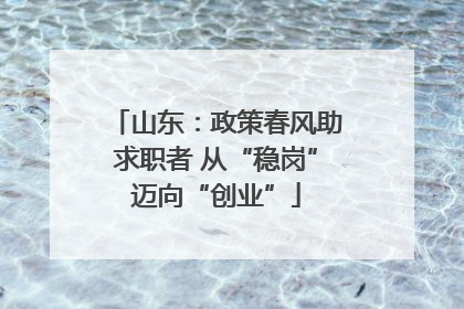山东：政策春风助求职者 从“稳岗”迈向“创业”