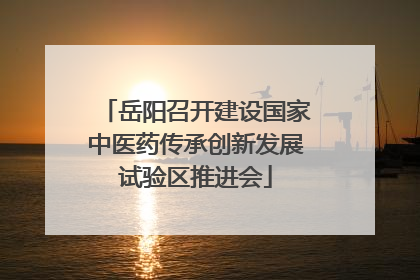 岳阳召开建设国家中医药传承创新发展试验区推进会