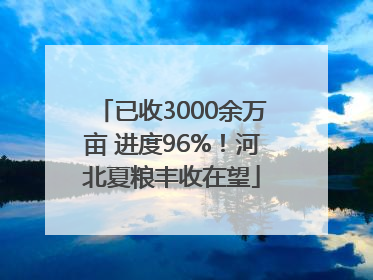 已收3000余万亩 进度96%！河北夏粮丰收在望