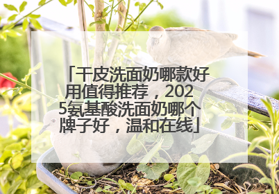 干皮洗面奶哪款好用值得推荐，2025氨基酸洗面奶哪个牌子好，温和在线