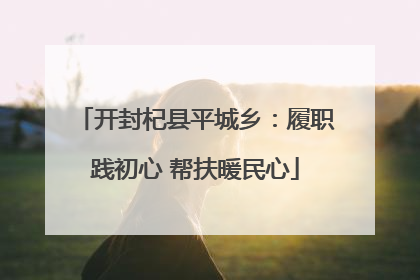 开封杞县平城乡：履职践初心 帮扶暖民心