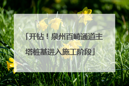 开钻！泉州百崎通道主塔桩基进入施工阶段