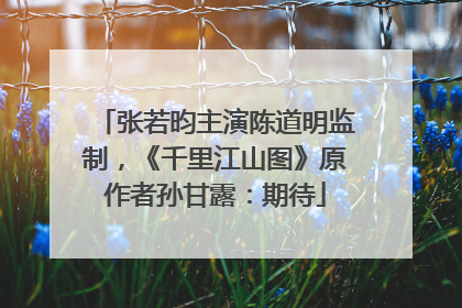 张若昀主演陈道明监制，《千里江山图》原作者孙甘露：期待