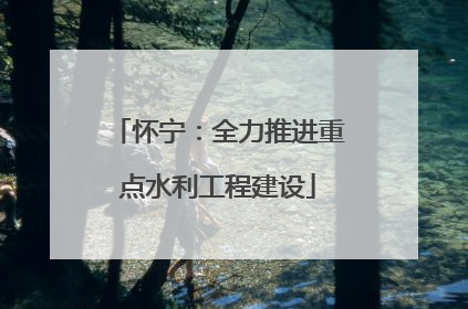 怀宁：全力推进重点水利工程建设