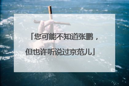 您可能不知道张鹏，但也许听说过京范儿