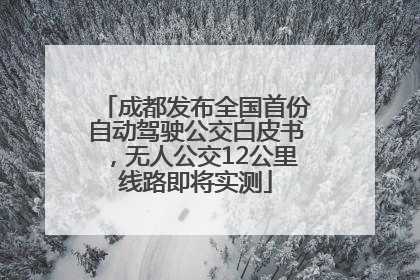 成都发布全国首份自动驾驶公交白皮书，无人公交12公里线路即将实测