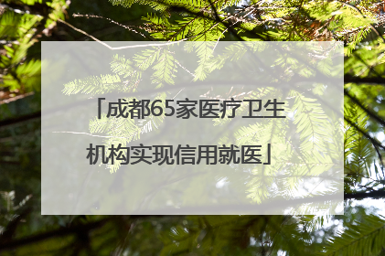 成都65家医疗卫生机构实现信用就医