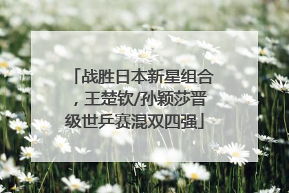 战胜日本新星组合，王楚钦/孙颖莎晋级世乒赛混双四强