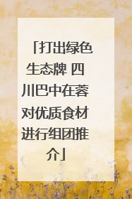 打出绿色生态牌 四川巴中在蓉对优质食材进行组团推介
