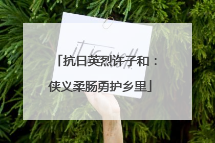 抗日英烈许子和：侠义柔肠勇护乡里