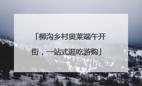 柳沟乡村奥莱端午开街，一站式逛吃游购