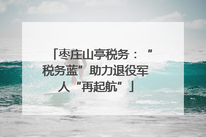 枣庄山亭税务：“税务蓝”助力退役军人“再起航”