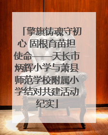 擎旗铸魂守初心 固根育苗担使命——天长市炳辉小学与萧县师范学校附属小学结对共建活动纪实