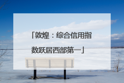 敦煌：综合信用指数跃居西部第一