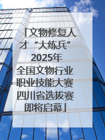文物修复人才“大练兵” 2025年全国文物行业职业技能大赛四川省选拔赛即将启幕