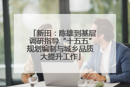 新田：陈雄到基层调研指导“十五五”规划编制与城乡品质大提升工作